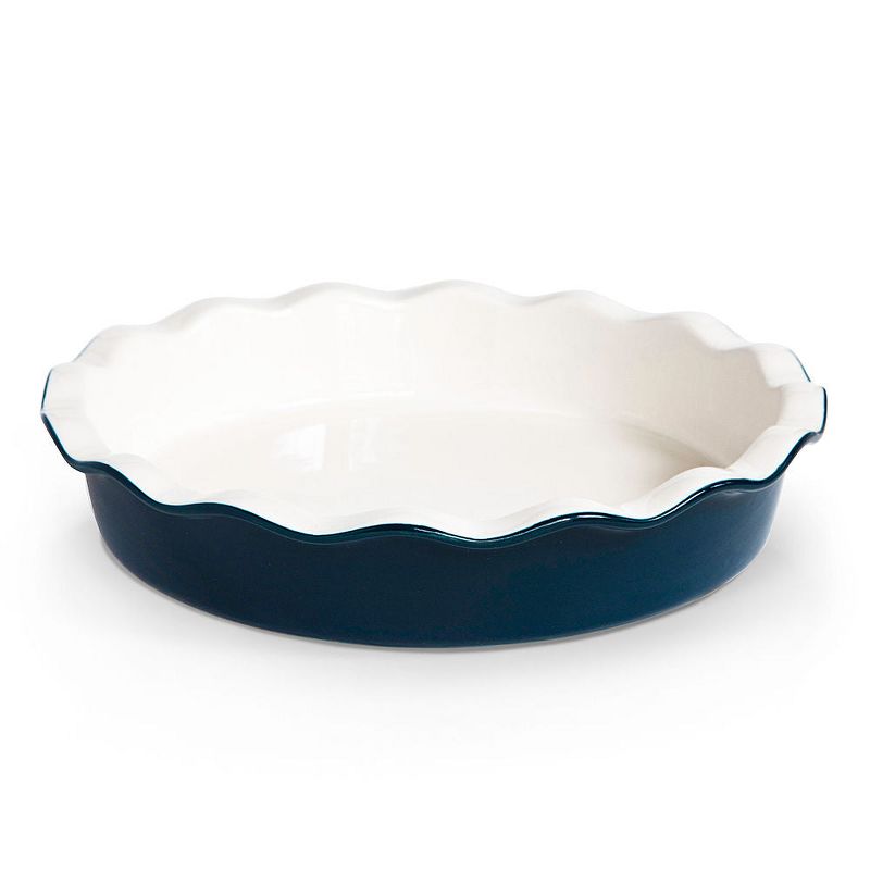 Kook Round Ceramic Pie Dish, Wave Edge, 10 Inch, 44 oz, 1 of 5
