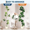 5FT/6FT/7FT Fiddle Leaf Fig Artificial Tree & White Planter with Moss - Floor Plant for Indoor Decor - Fake Plant with Realistic Details - 3 of 4
