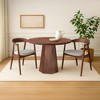 Royal Hampton Dining Table | 42" Round Top | Handmade Ambre Brown Mango Wood | Octagonal Pedestal Base - 2 of 4