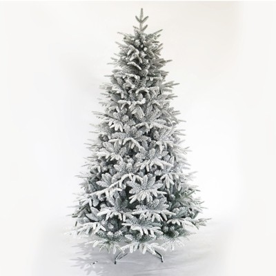 NicBex 7ft Snow Flocked Artificial Christmas Tree Hinged Full Tree with 1100 Branch Tips and Metal Stand for Home and Office, White