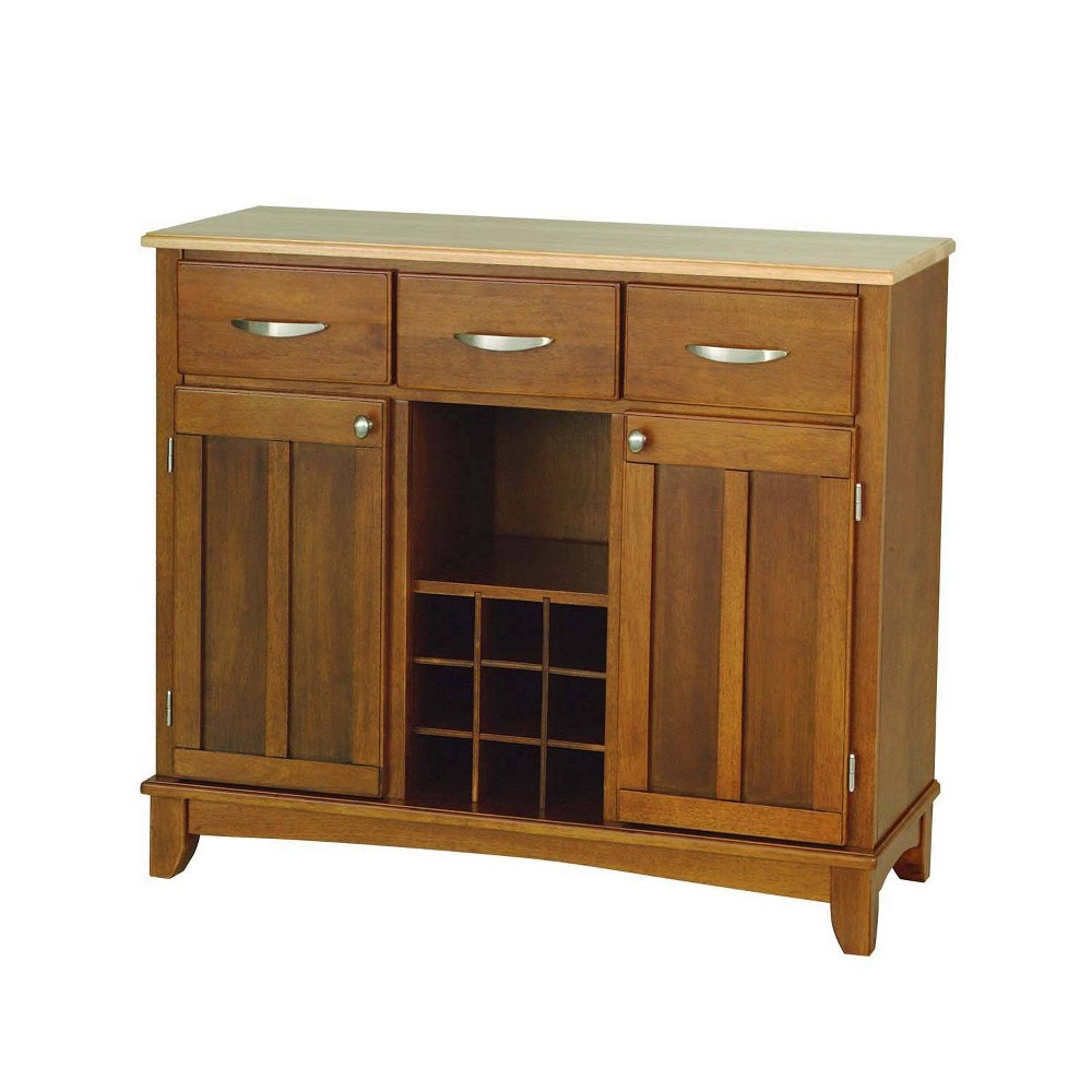 Home Styles 5100-0061 Natural Wood Top Buffet Server Cottage Oak Finish