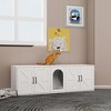 Sevobal Pet Crates and Houses, Modern Cat House with Double Doors and Open Space for Indoor Cats, White, 59.05"*17.71"*18.89" - 2 of 4