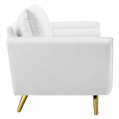 Revive 72" White Velvet Sofa with Removable Cushions
