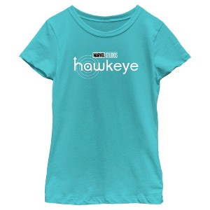 Girl's Marvel Hawkeye Black Logo T-Shirt - 1 of 4