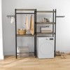 Laundry Room Storage, 5 Tier Wood Over The Washer and Dryer Shelf with Drying Racks - Heavy Duty Space Saver Standing Dry Rack - 3 of 4