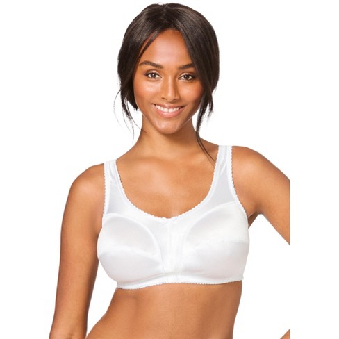 Comfort Choice Women s Plus Size Satin Wireless Comfort Bra 52 Dd White Target