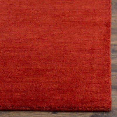 Himalaya Red Hand-Knotted Wool Area Rug, 6' x 9'