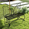 Vynxaria Butterfly Design Patio Benches - 48" Elegant Outdoor Seating for Garden and Yard - 3 of 4