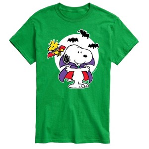 Men's - Peanuts - Snoopy Woodstock Vampire Short Sleeve Graphic T-Shirt - 1 of 4