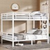 TiramisuBest Twin-over-Full Bunk Bed: Heavy-duty Sturdy Metal, Noise Reduced,Wooden Guardrail, Convenient for Three, No Box Spring, White - 3 of 4