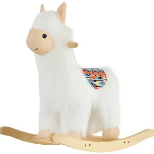Kids Ride-On Rocking Horse Toy Llama Style Rocker Soft Plush Fabric for Children 3+ Years - 1 of 4