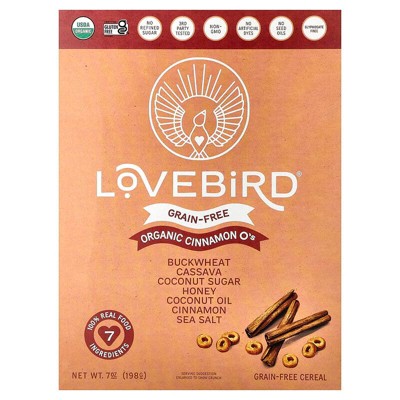 Lovebird, Grain-Free Cereal, Organic Cinnamon O's, 7 oz