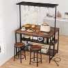 COZONY 42 Inch Kitchen Island with Storage 3 Tier Shelves Bakers Rack Microwave Stand with Seating 5 Hooks - 3 of 4