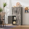 USIKEY Farmhouse Storage Cabinet with 2 Adjustable Shelves, Bathroom Cabinet with 4 Doors, Kitchen Cabinets, Cupboard for Kitchen, Living Room - 2 of 4
