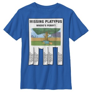 Boy's Phineas & Ferb Phineas and Ferb Missing Perry Platypus Poster T-Shirt - 1 of 4
