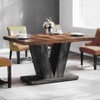 MAYEERTY 47" Dining Table, Farmhouse Wooden Kitchen Dinner Table with Duty Pedestal - 3 of 4