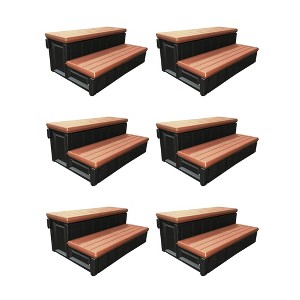 Leisure Accents 36" Deluxe Deck Patio Spa Hot Tub Steps, Redwood (6 Pack) - 1 of 4