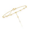 Pure Collection by Ross-Simons 0.20 ct. t.w. Bezel-Set Diamond and 14kt Yellow Gold Beaded Hand Chain Bracelet Size 7 - 3 of 4