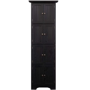 4-Tier 72" Corner Kitchen Pantry Storage Cabinet with 8 Doors Tall Storage Cabinet,Corner Cabinet and Shelves,Home Bookshelf for Bathroom, Living Room - 1 of 4