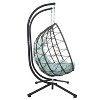 Nestfair 74.8" 2 Person Outdoor Patio Wicker Swing Egg Chair with Cushion Light Blue - 4 of 4