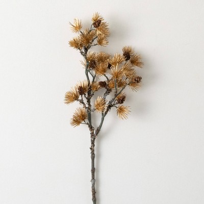 24"H Sullivans Artificial Christmas Gold Bunched Cedar Spray, Indoor Christmas Decor
