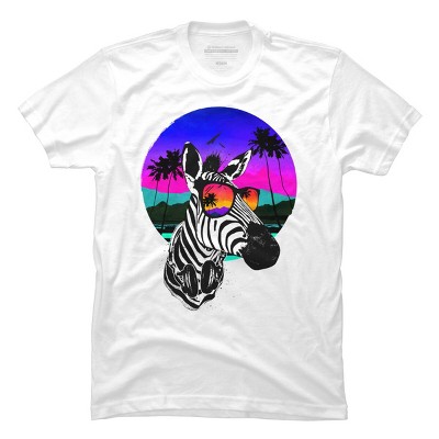 Men's Design By Humans Summer Zebra By clingcling T-Shirt