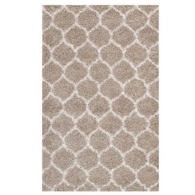 Modway Solvea Moroccan Trellis 5x8 Shag Area Rug – Plush Geometric Trellis Rug with High Pile Texture for Bedroom or Living Room