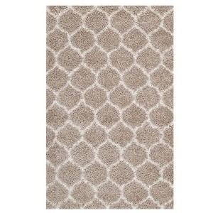 Modway Solvea Moroccan Trellis 5x8 Shag Area Rug – Plush Geometric Trellis Rug with High Pile Texture for Bedroom or Living Room - 1 of 4