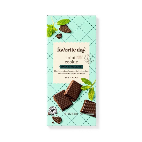 Mint Cookie Dark Chocolate Bar - 3oz - Favorite Day™ : Target