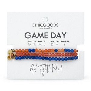 Morse Code Game Day Stacker Bracelets: Orange & Royal Blue | ETHICGOODS - 1 of 4
