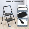 GlasFlength Ladders 2 Step Ladder Step Stool for Adults 2 Step Ladder Folding Step Stool with Wide Pedal Ergonomic Design, Black, 20"*20"*32.6" - 4 of 4