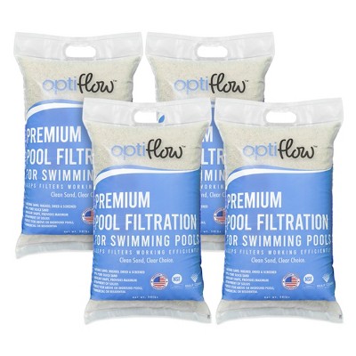 OptiFlow 4-Pack Pool Filter Sand, Premium Filtration with Pure Silica Formula, 50 Lbs - Swimming Pool System Accessories and Supplies for Cleaning and