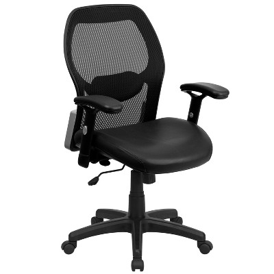 Emma and Oliver Mid-Back Super Mesh Executive Swivel Office Chair with Adjustable Arms