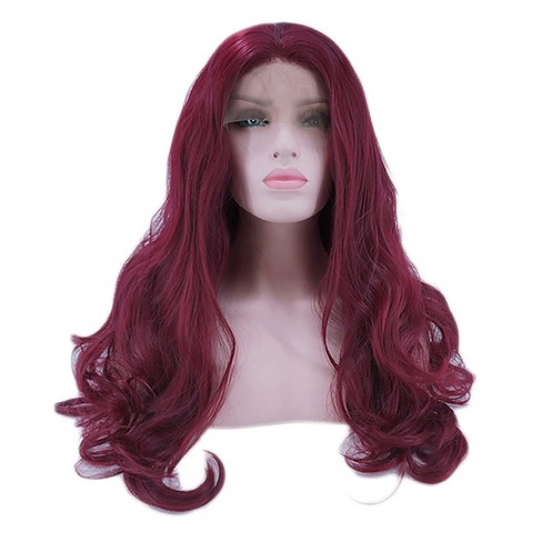 Unique Bargains Long Body Wave Lace Front Wigs Women s with Wig Cap 24