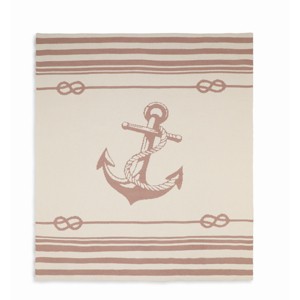 Amelie Home Nautical Anchor Pattern Chenille Throw Blanket - 1 of 4