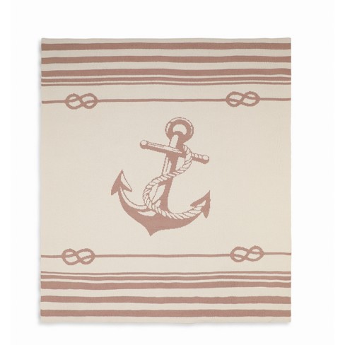 Amelie Home Nautical Anchor Pattern Chenille Throw Blanket - image 1 of 4