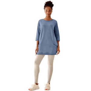 ellos French Terry Zip Pocket Tunic - 1 of 3