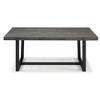 Modern Distressed Solid Wood and Metal Open Frame Dining Table - Grey - 4 of 4
