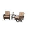 VisioGear 3 Pieces Patio Swivel Rocker Seating Sets with Thickened Cushions and Glass Coffee Table for Backyard, Khaki, 25.1"*28.76"*33.8" - 2 of 4