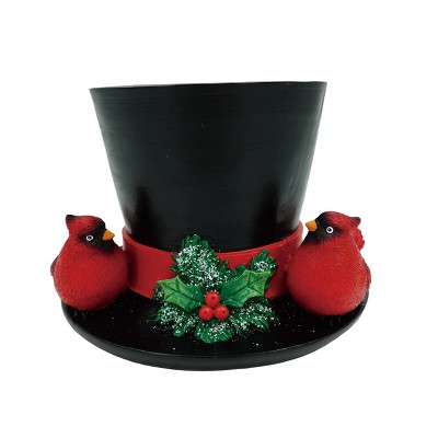 Transpac Multicolor Cardinal Resin Planter Pot for Indoor Use Perfect for Christmas Decor and Gift Giving Enhance Your Home