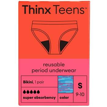 Thinx New (BTWN) Slip style Period Underwear for Teens Cotton Size 13-14  Blue