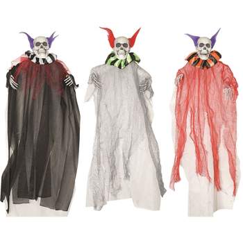 Sunstar Skeleton Clowns Hanging Halloween Decorations - 18 in - Multicolored