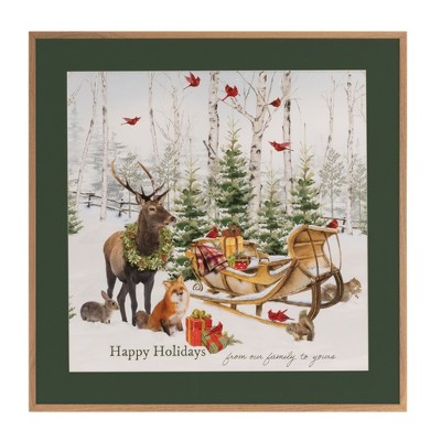 “Happy Holidays” Winter Woodland Print
