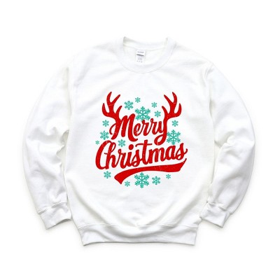 Simply Sage Market Women's Graphic Sweatshirt Merry Christmas Antlers