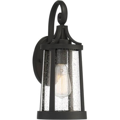 Franklin Iron Works Rover 15 1/2" High Sand Black and Seedy Glass Outdoor Wall Light