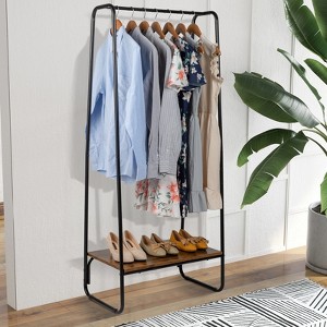 KTMBDW Clothes Rack - Clothing Rack with Storage Shelf, Metal Clothing Rack for Hanging Clothes, Dresses, Coats, Large Load Capacity, Easy Assembly - 1 of 4