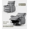 Modern Swivel Massage Recliner Chair, Power Rocking with Vibration and Heating, Overstuffed Faux Leather Single Sofa Chair - 2 of 4