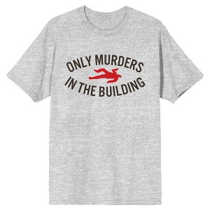 Only Murders In The Building Word Logo Crew Neck Short Sleeve Athletic Heather Men's T-shirt - 1 of 2