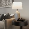 POWLIG 22-in Black White LED Ceramic Table Lamp with Linen Shade for Living Room,Bedroom - 2 of 4