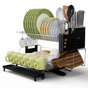 SUGIFT 2-Tier Detachable Dish Drying Rack with Cutlery Holder - 1 of 1